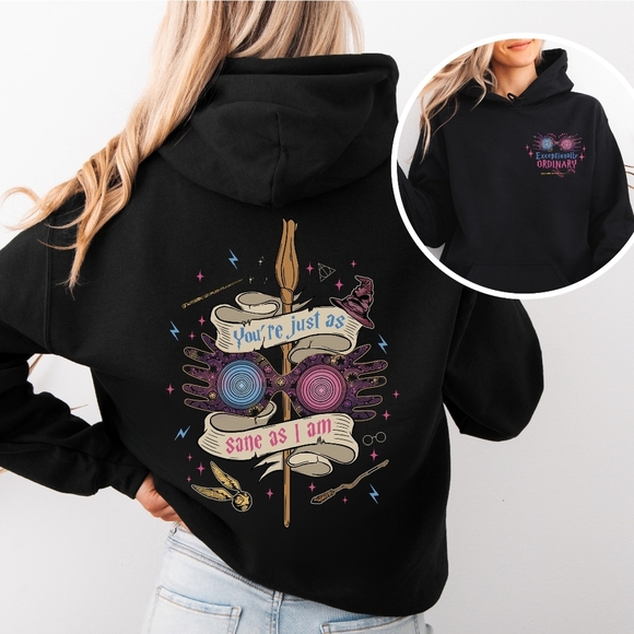 Harry Potter Exceptionally Ordinary Just As Sane As I Am Hoodie Sweatshirt - Picture 12 of 16